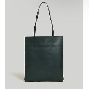 NWT Madewell The Magazine Leather Tote Bag in Ancient Forest Green